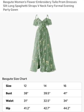 Green Floral Embroidered Tulle Maxi Dress